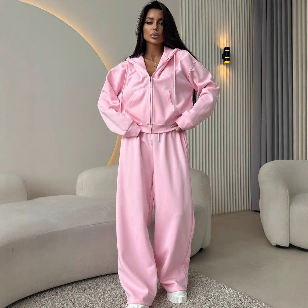 Street Fashion Outfit For Men - Setelan Olahraga Wanita Hoodie Sweatshirt Celana