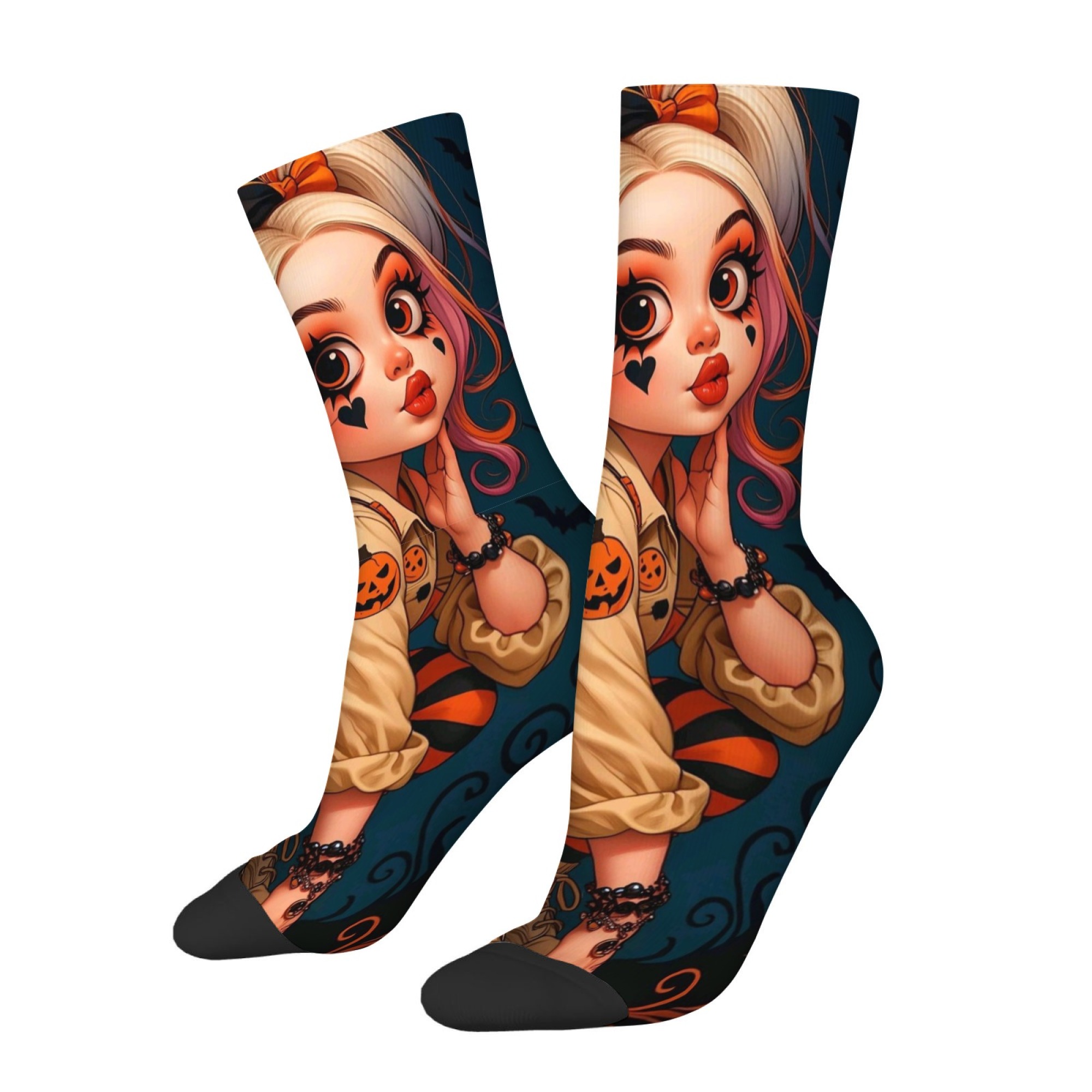 Quirky Street Fashion - Kaos Kaki Pria Motif Gadis Berekor
