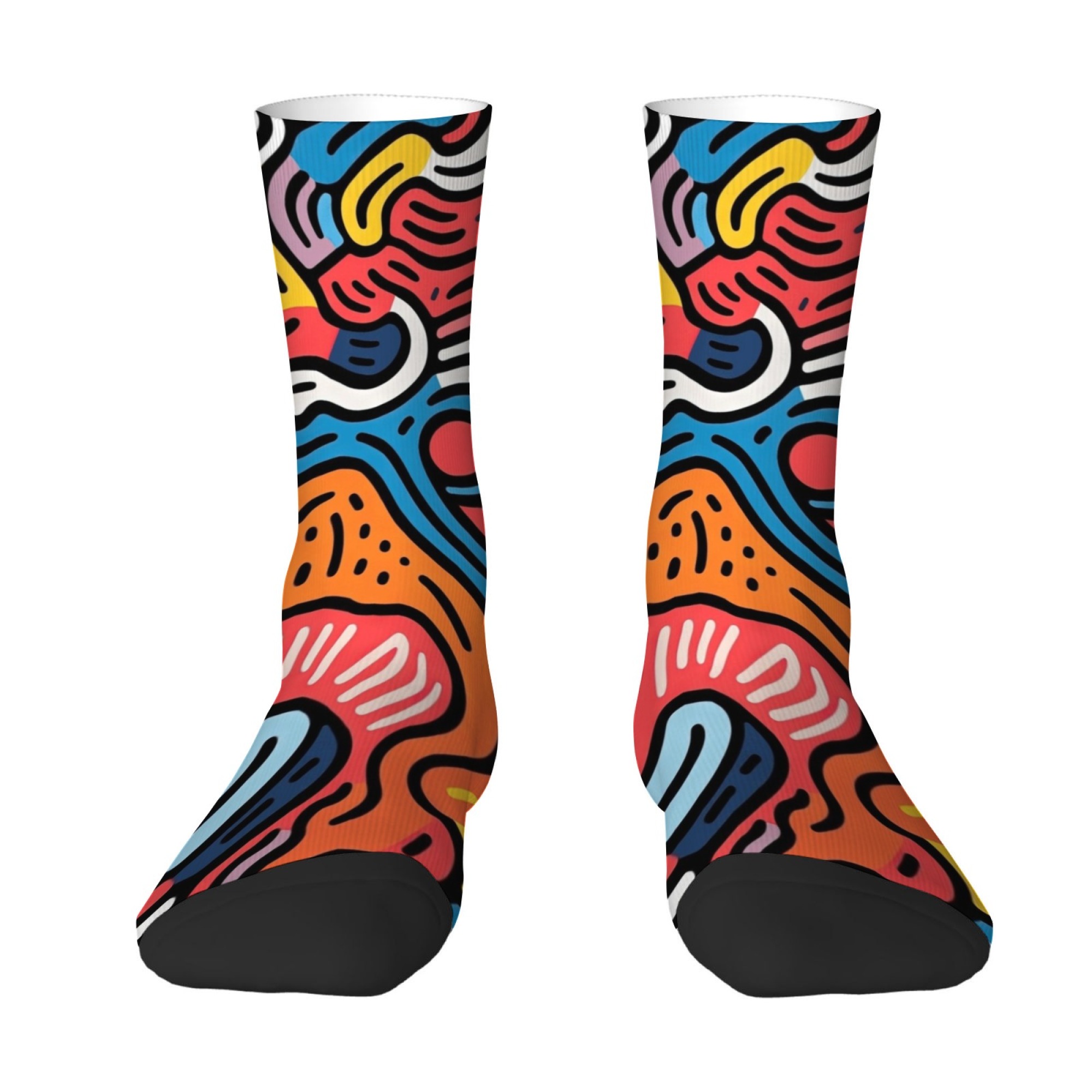 Quirky Street Fashion - Kaus Kaki Pria Motif Bunga Bohemian