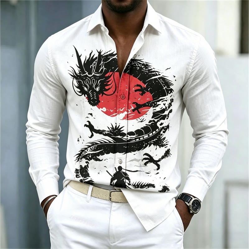 Street Fashion Style - Kemeja Pria Terbaru 2026 Putih Hitam