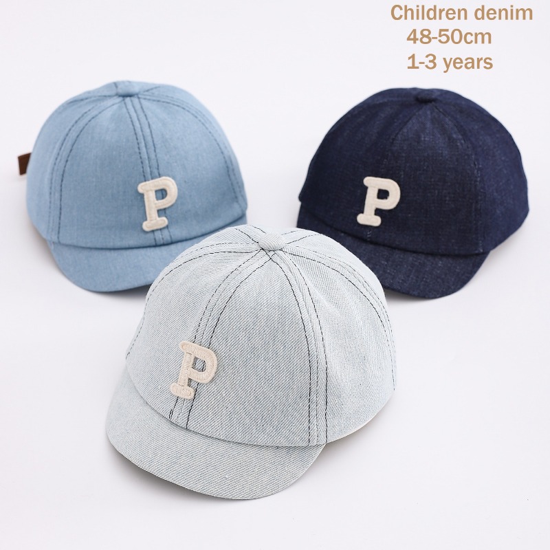 Street Fashion Hats - Topi Bisbol Denim Anak 48-50cm Katun
