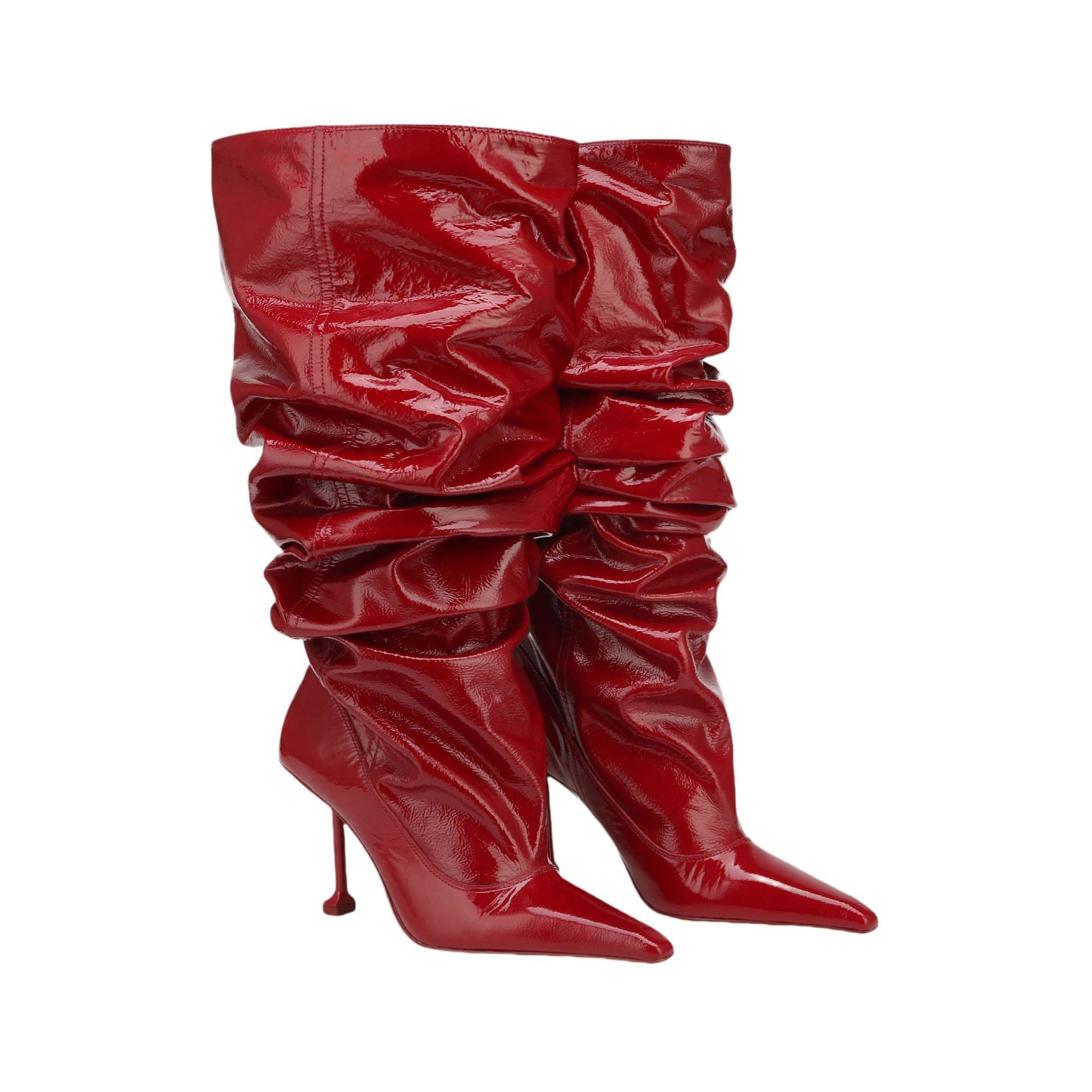 Street Fashion Europe - Sepatu Bot Setinggi Lutut Longgar Kulit