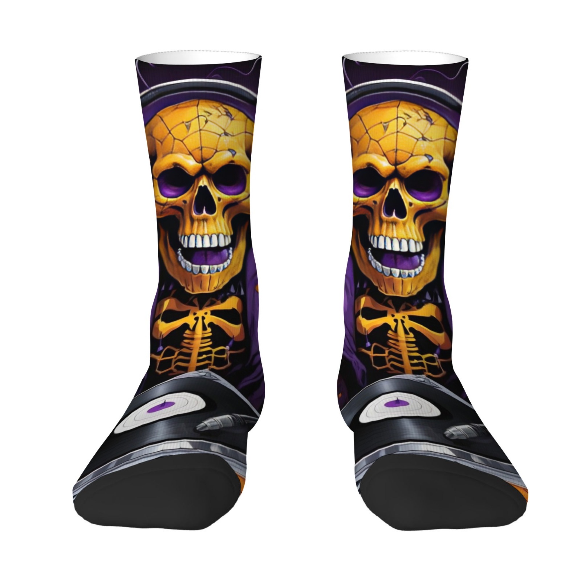 Quirky Street Fashion - Kaus Kaki Pria Motif Tengkorak Gotik