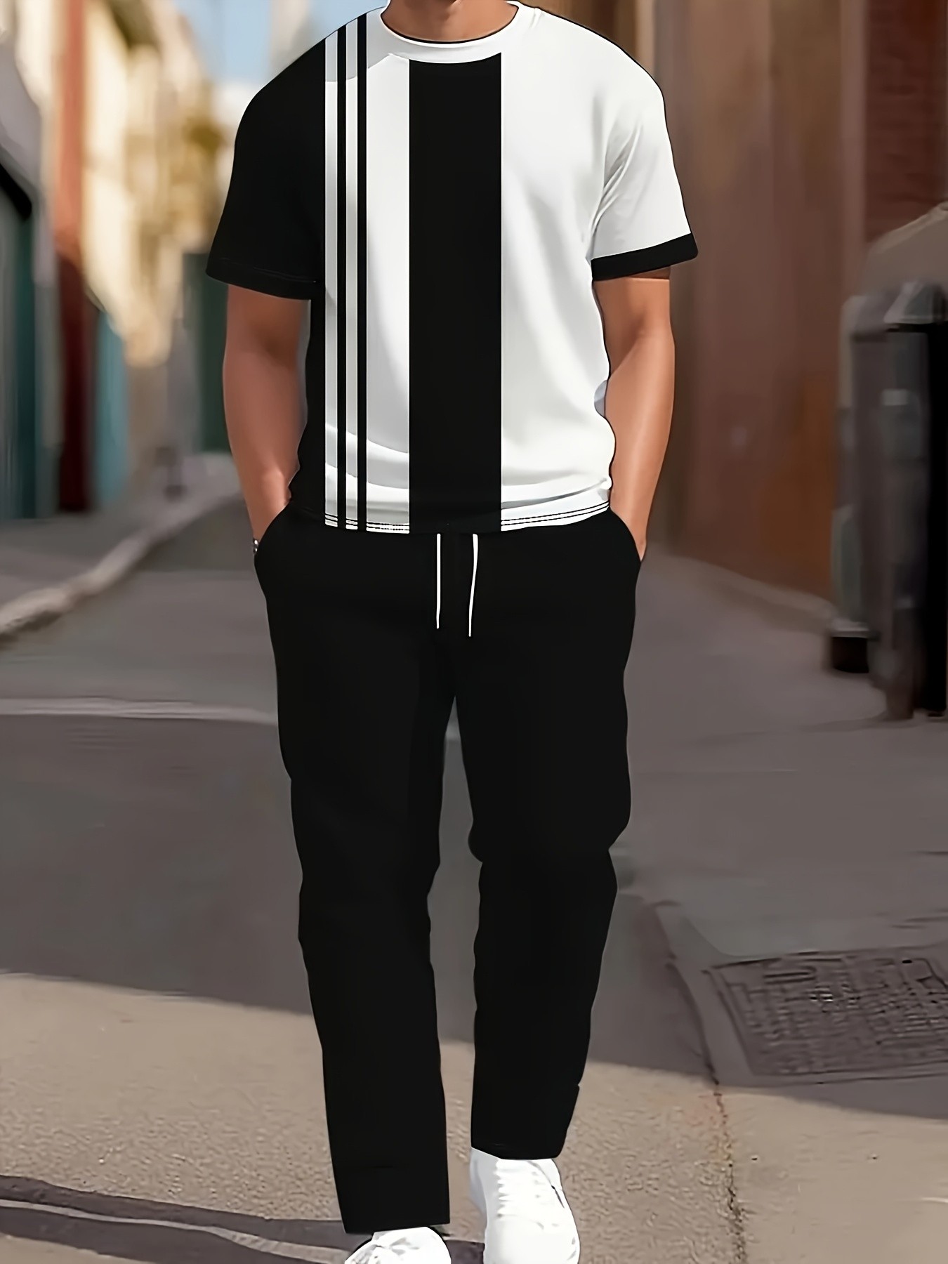 Street Fashion Style - Setelan Celana Panjang Lengan Pendek Pria