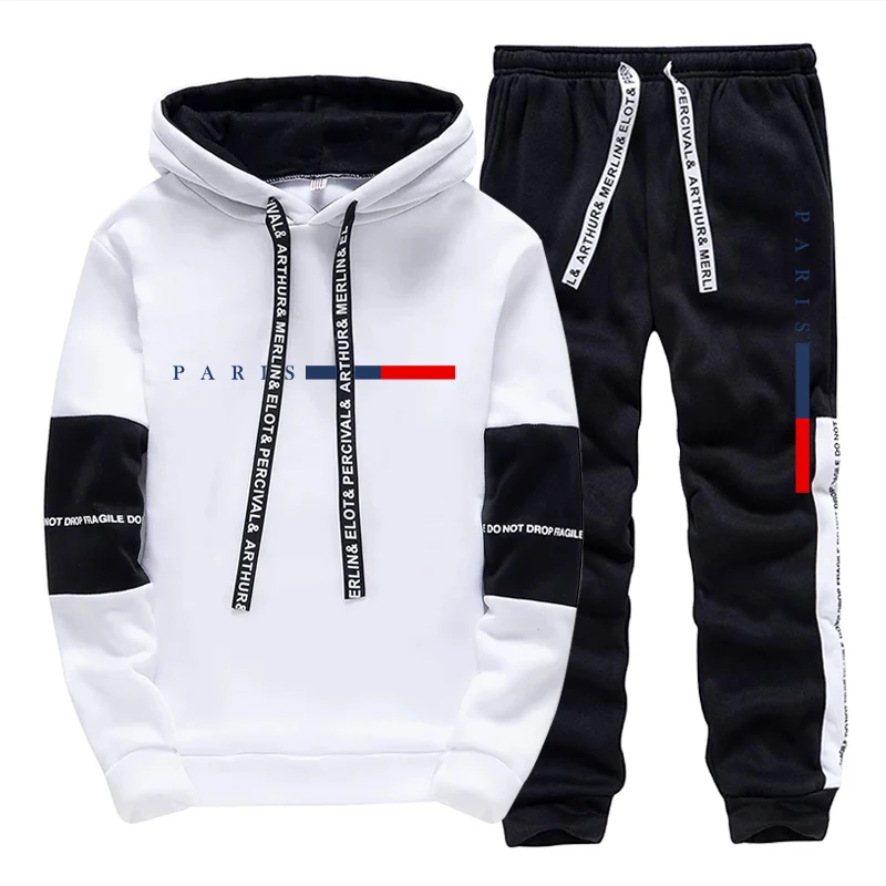 Street Fashion Winter - Setelan Pria/Hoodie/Celana Paris Fashion Musim Gugur