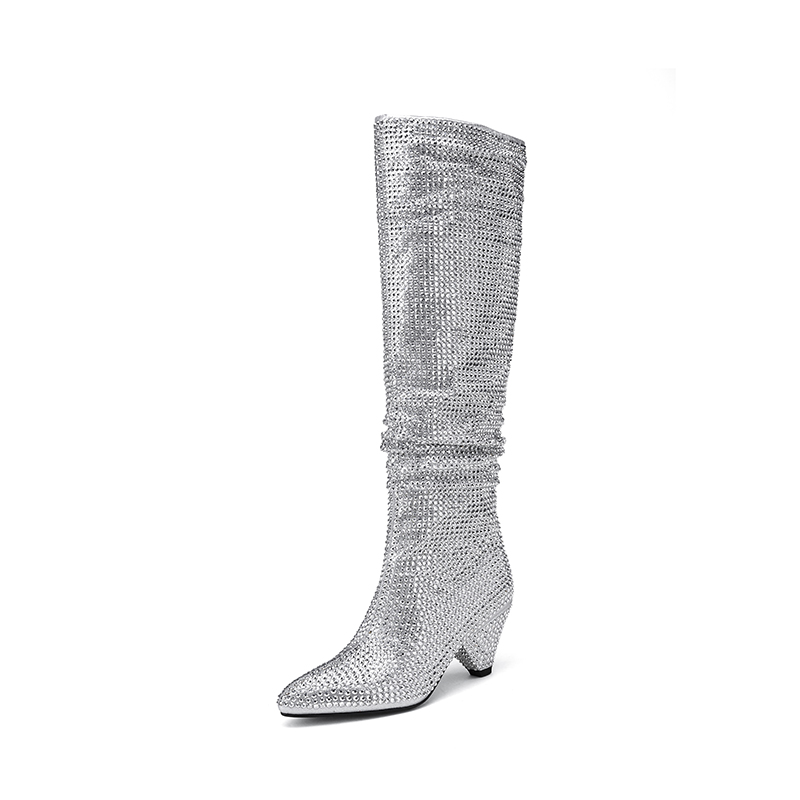 Sepatu Boots Panjang Kristal H - Street Fashion Winter ulasan dan harga