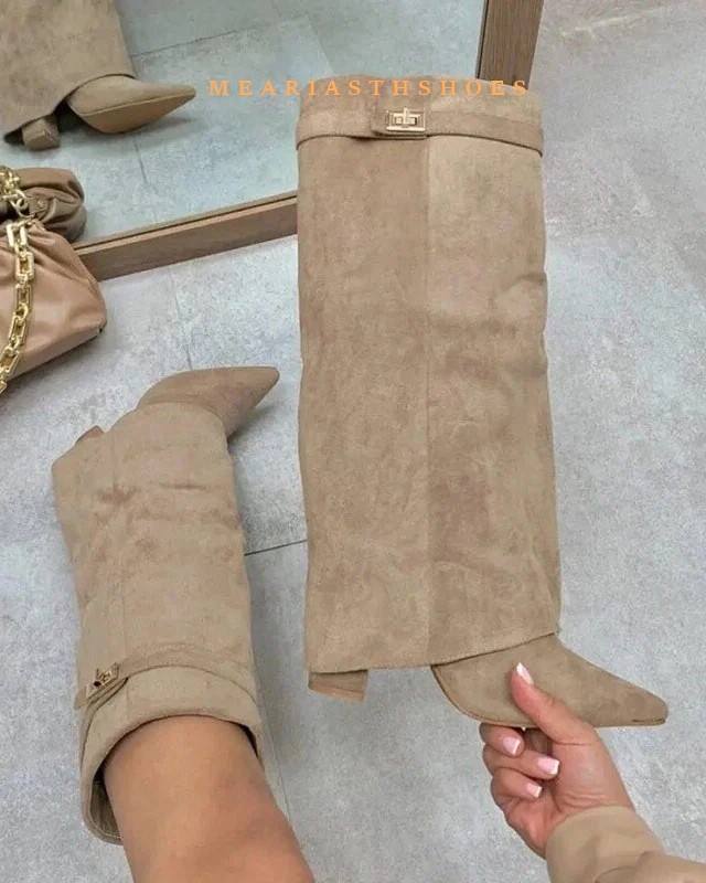 Sepatu Bot Wanita Hak Tebal Se - Street Fashion Winter ulasan dan harga