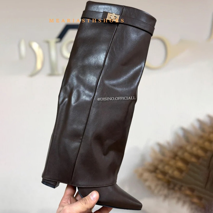Sepatu Bot Wanita Hak Tebal Se - Street Fashion Winter ulasan dan harga