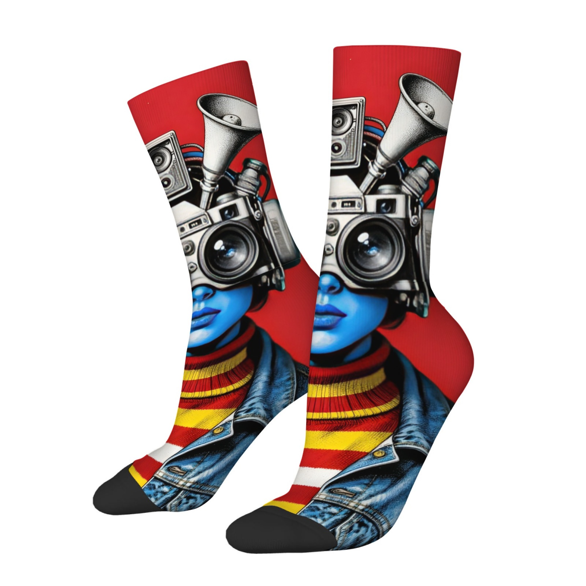 Kaus Kaki Pria Bertema Kamera  - Quirky Street Fashion ulasan dan harga