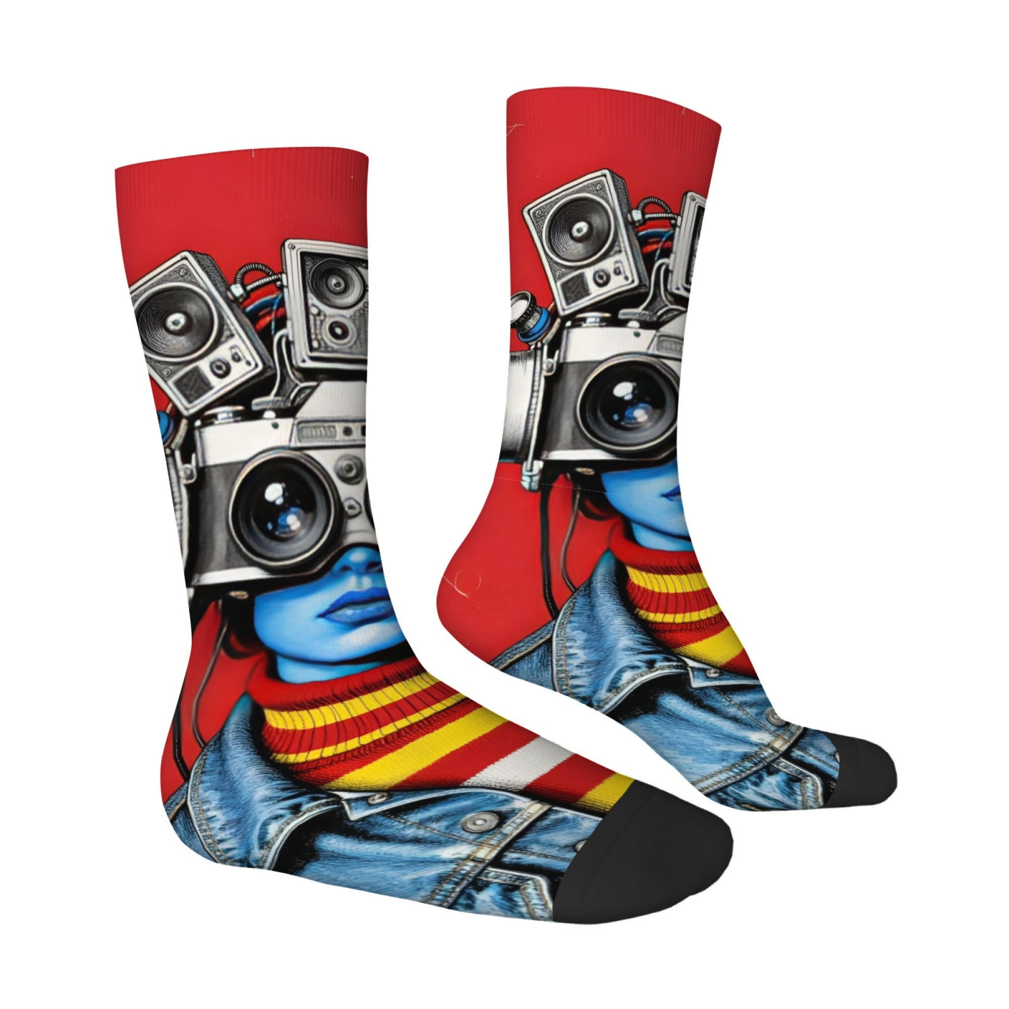 Kaus Kaki Pria Bertema Kamera  - Quirky Street Fashion ulasan dan harga