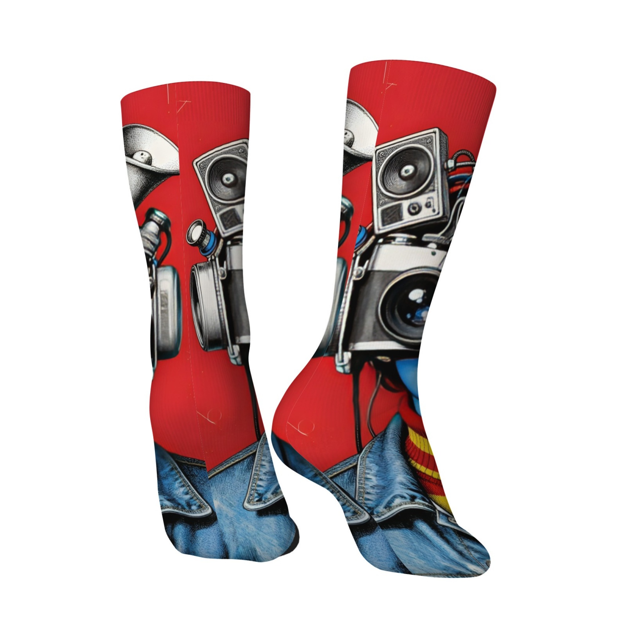 Kaus Kaki Pria Bertema Kamera  - Quirky Street Fashion ulasan dan harga