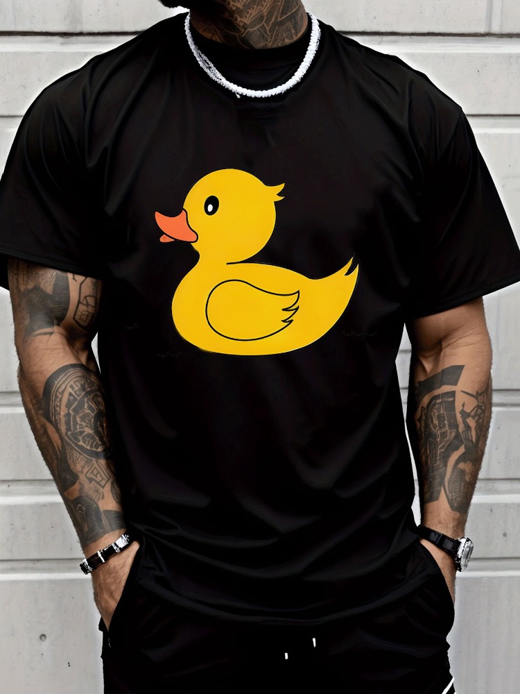 Kaus Musim Panas Pria Hitam At - Street Fashion Outfit For Men ulasan dan harga