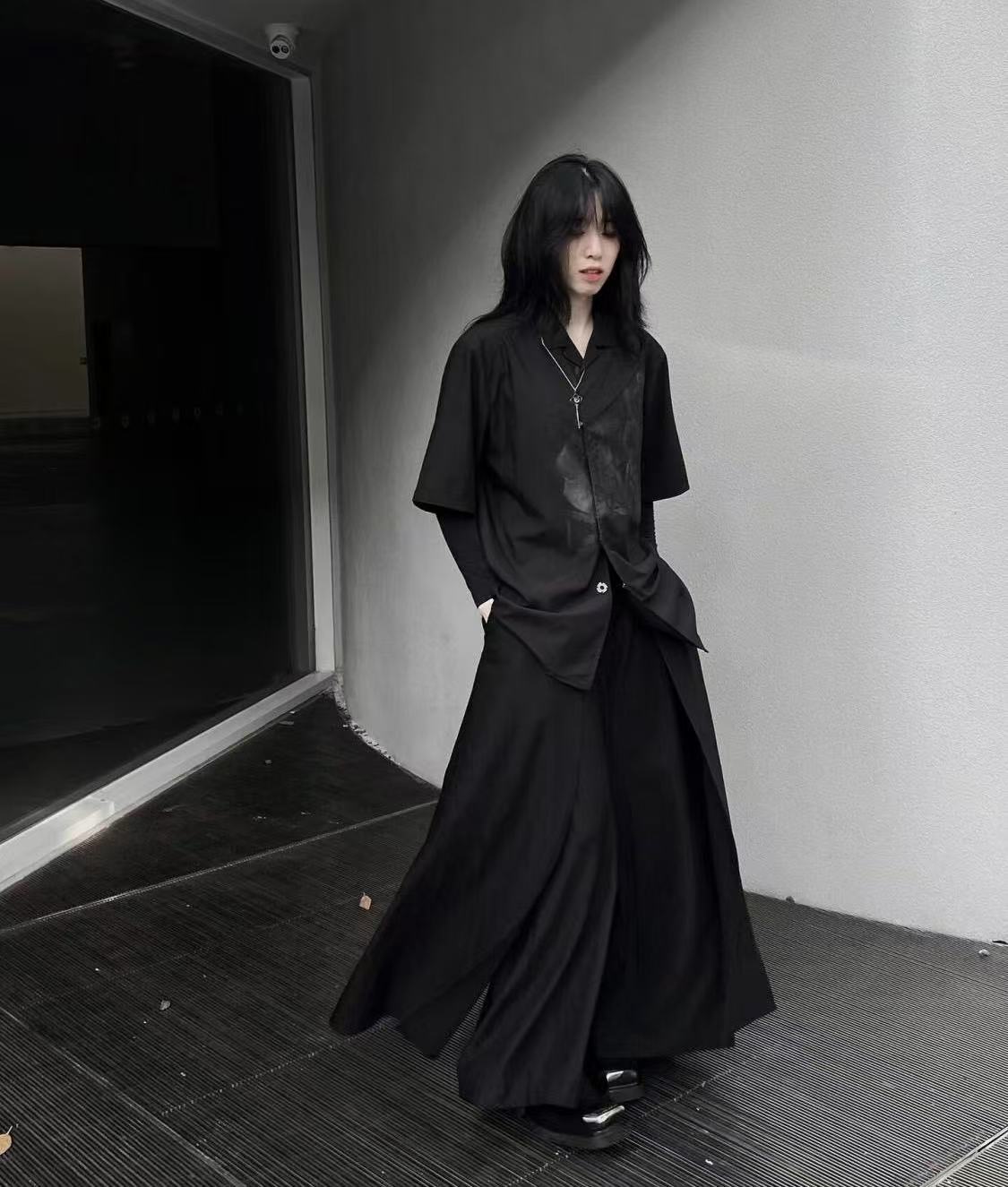 Kostum Gaya Cina Baru Hitam Ke - Street Fashion Outfit For Men ulasan dan harga