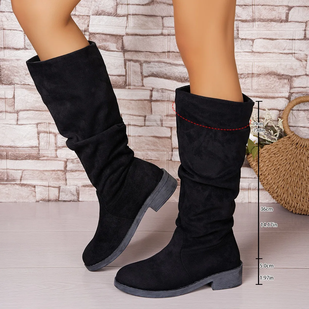 Sepatu Bot Lipit Wanita Bahan  - Street Fashion Winter ulasan dan harga