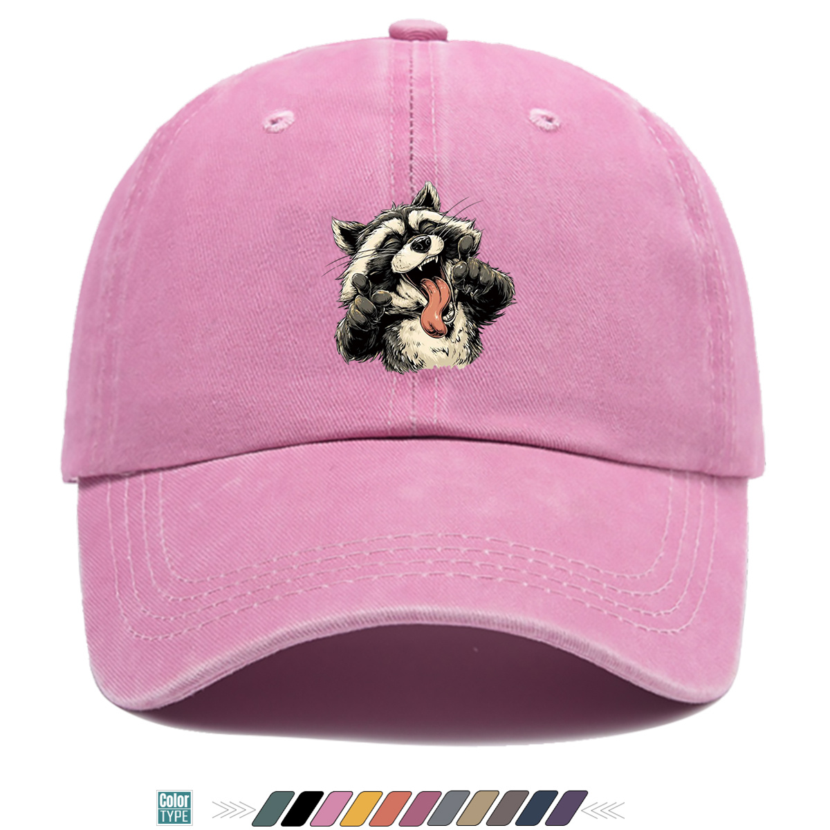 1 Buah Topi Bisbol Motif Rakun - Quirky Street Fashion ulasan dan harga