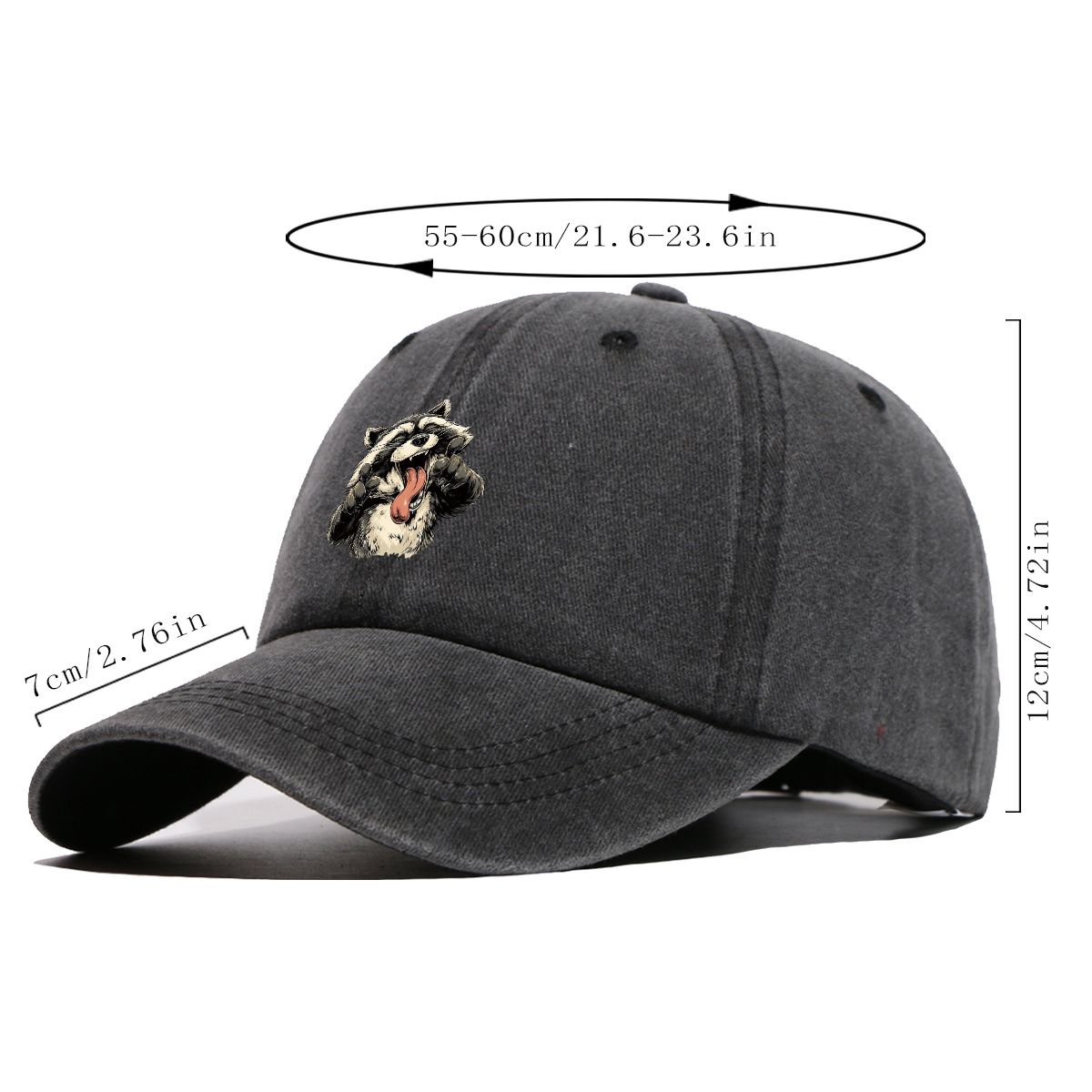 1 Buah Topi Bisbol Motif Rakun - Quirky Street Fashion ulasan dan harga