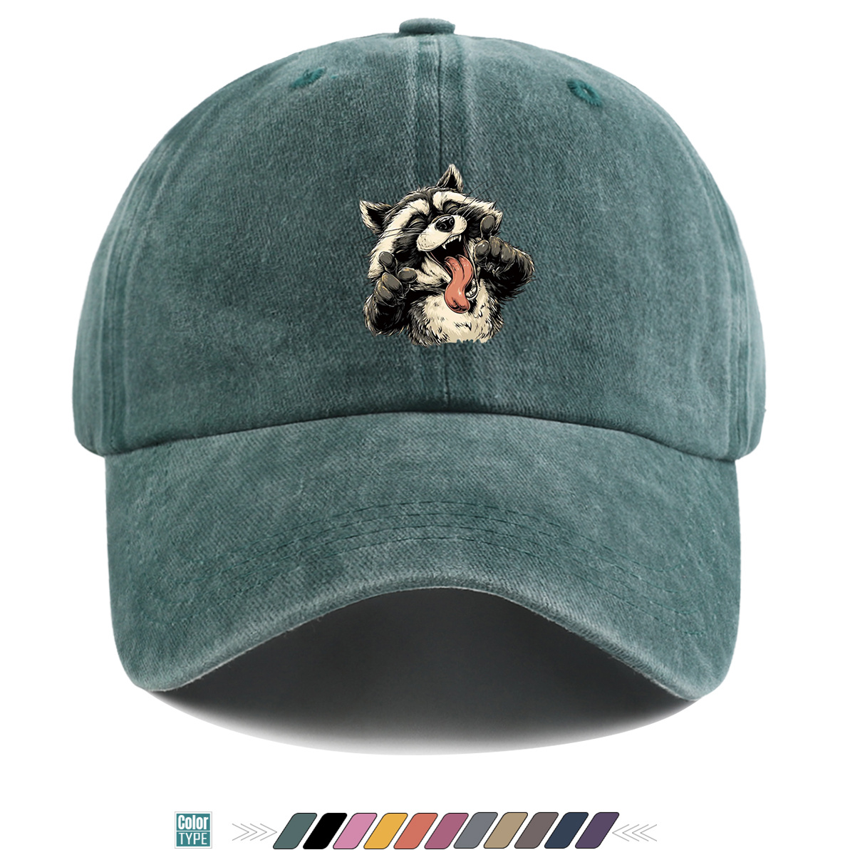 1 Buah Topi Bisbol Motif Rakun - Quirky Street Fashion ulasan dan harga