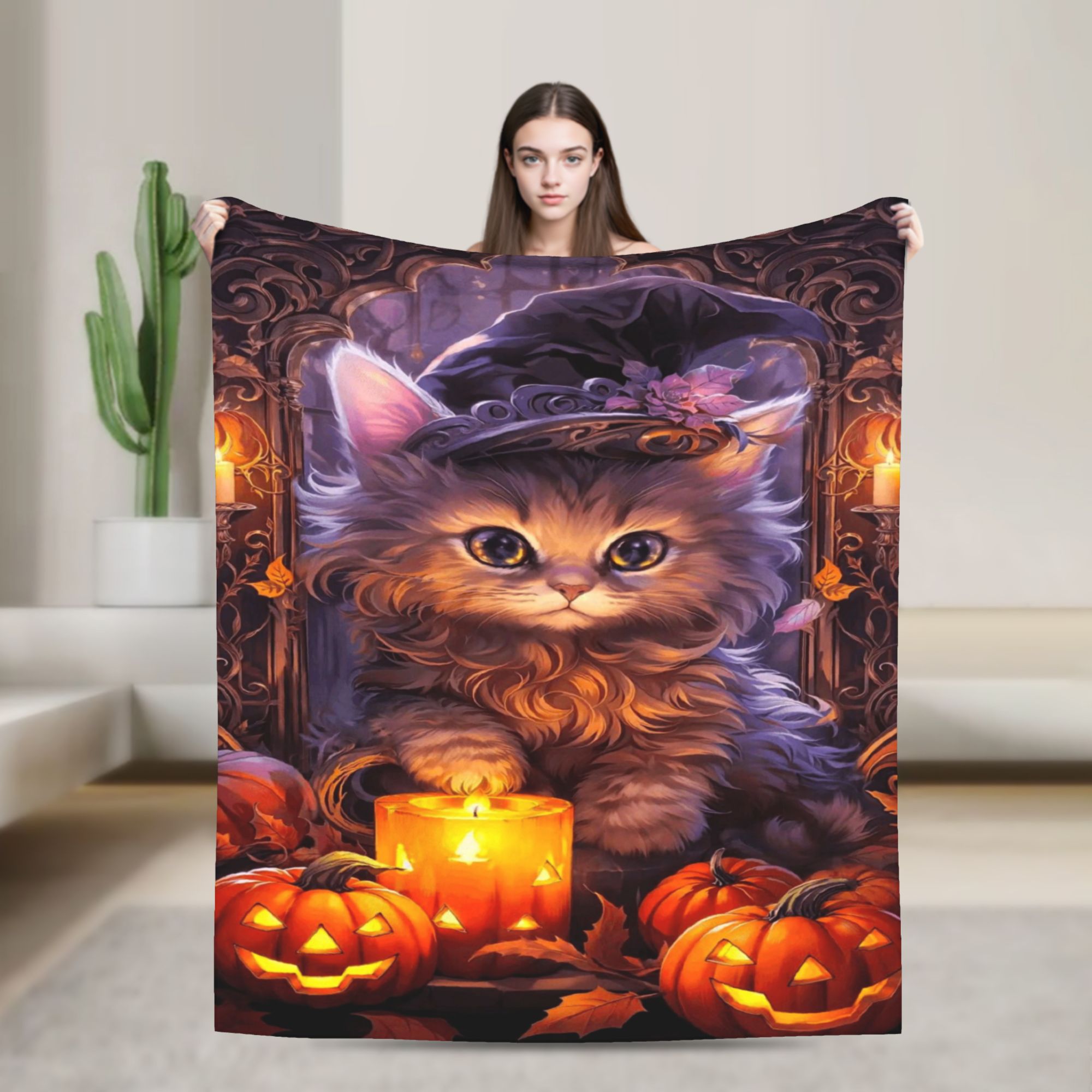 Selimut Halloween Kucing Hitam - Street Fashion Loverboy ulasan dan harga