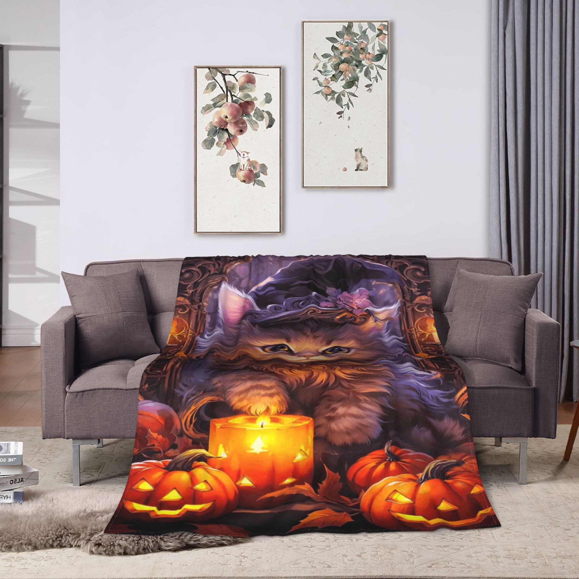 Selimut Halloween Kucing Hitam - Street Fashion Loverboy ulasan dan harga