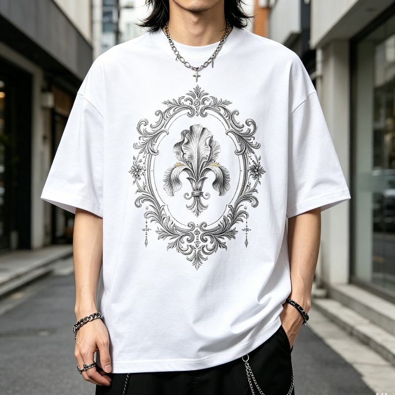 Kaos Grafis Edgy Baroque dan F - Street Fashion Outfit For Men ulasan dan harga