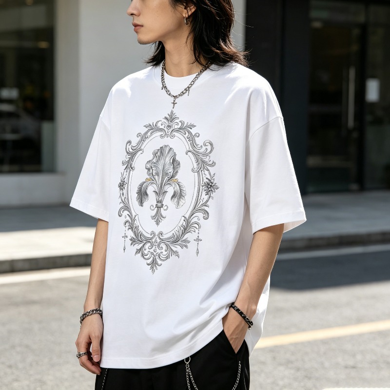 Kaos Grafis Edgy Baroque dan F - Street Fashion Outfit For Men ulasan dan harga