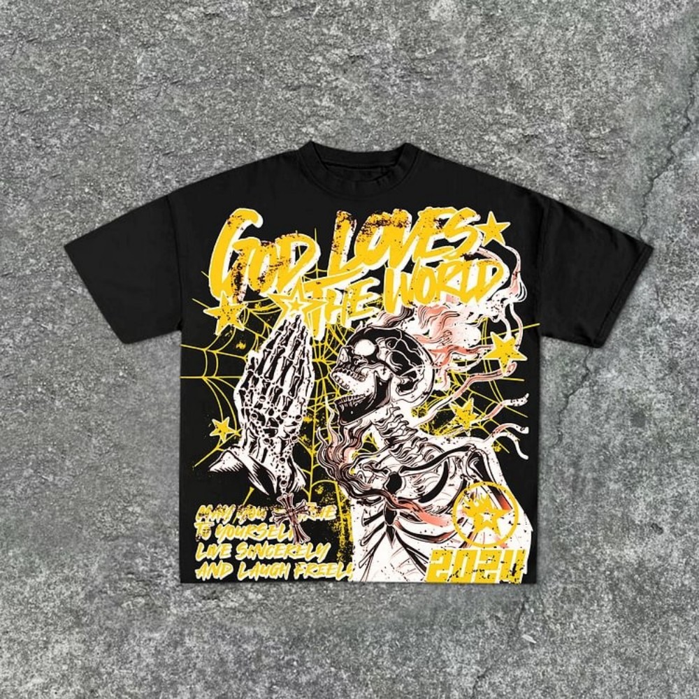 Cetakan grafiti tengkorak prib - Street Fashion Graffiti ulasan dan harga