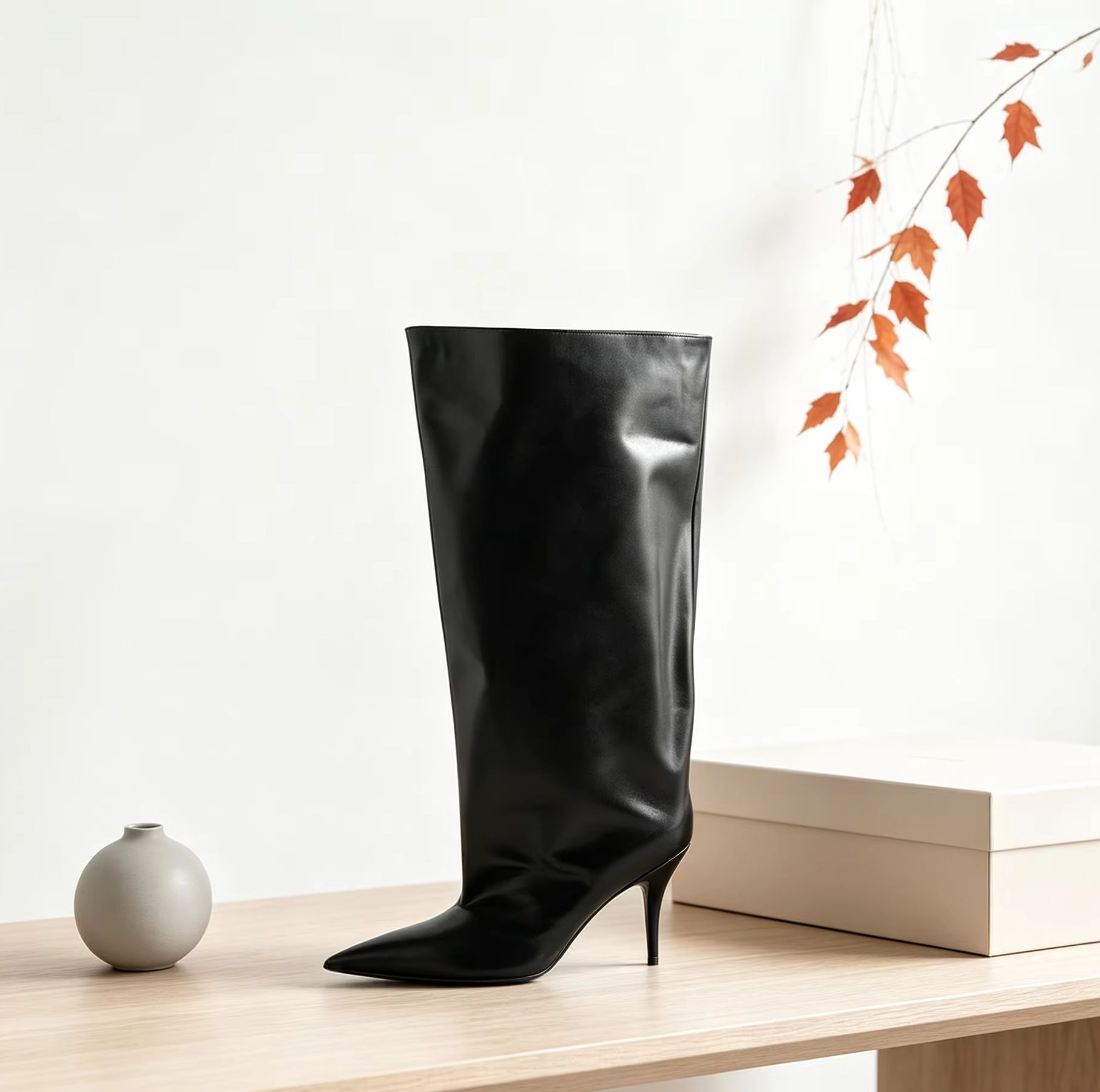 Sepatu Boot Tinggi Selutut Mod - Street Fashion Winter ulasan dan harga