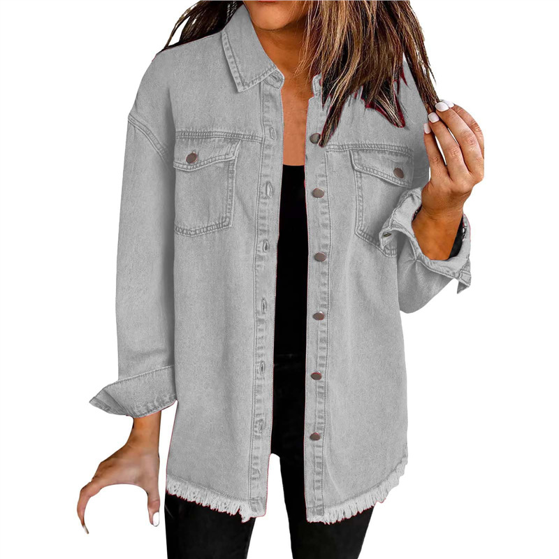 Jaket Kemeja Denim Wanita deng - Street Fashion Europe ulasan dan harga