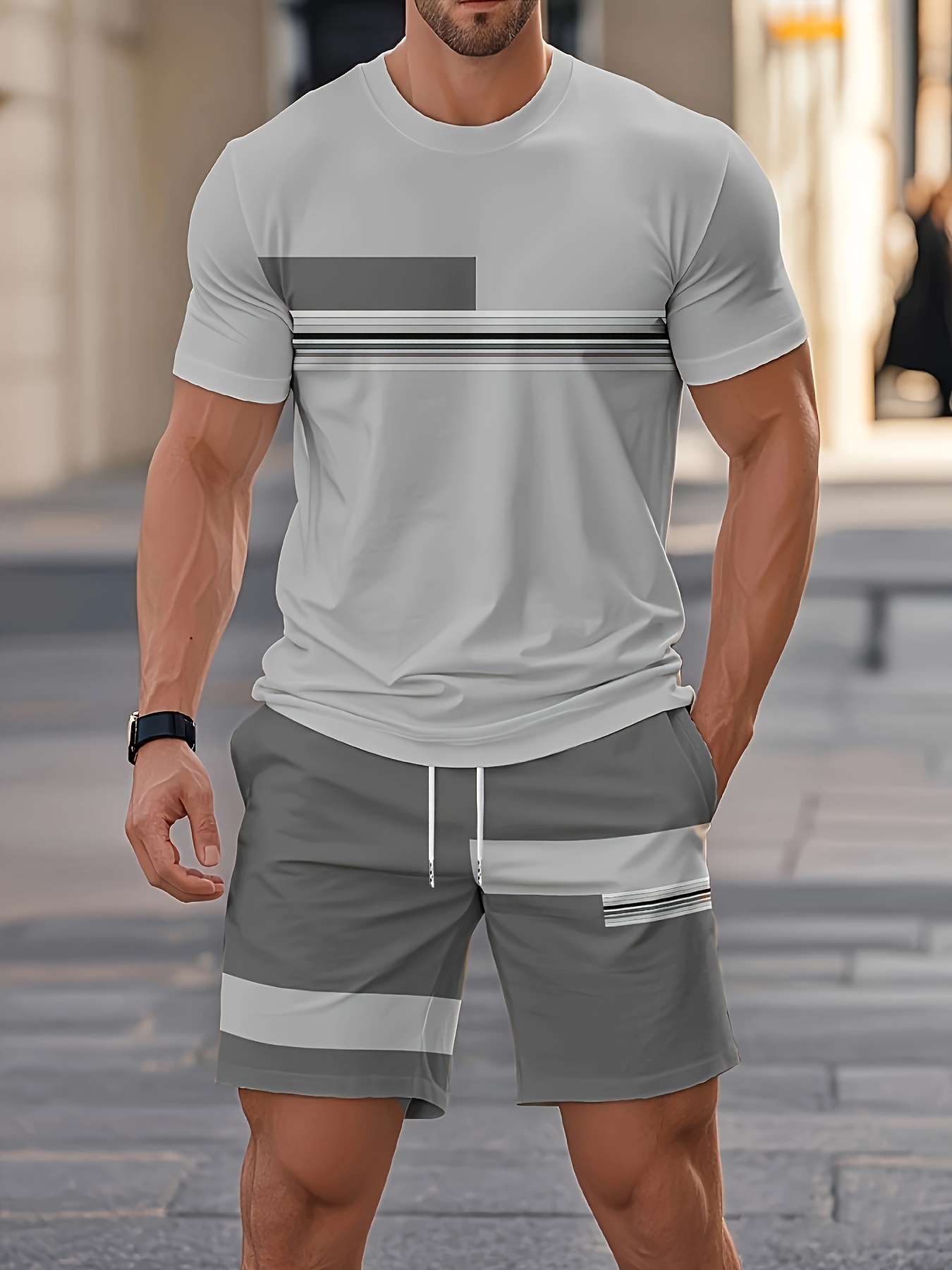 Set Pria Musim Panas Atasan Le - Street Fashion Outfit For Men ulasan dan harga