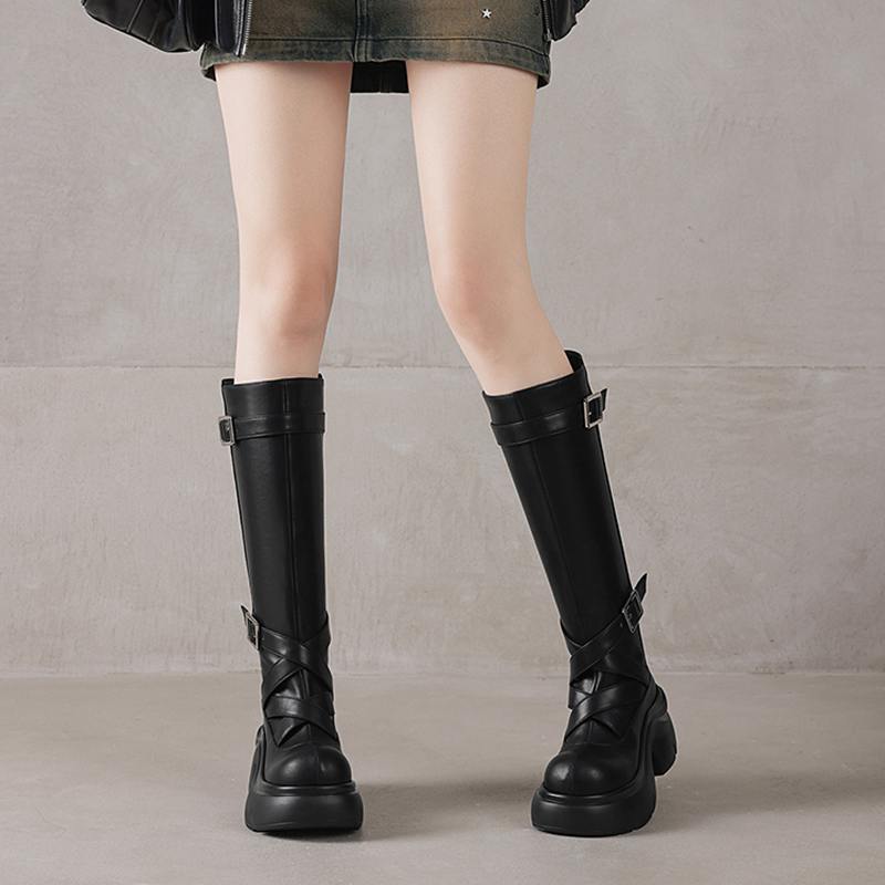 Sepatu Boots Tinggi Setengah P - Street Fashion Winter ulasan dan harga
